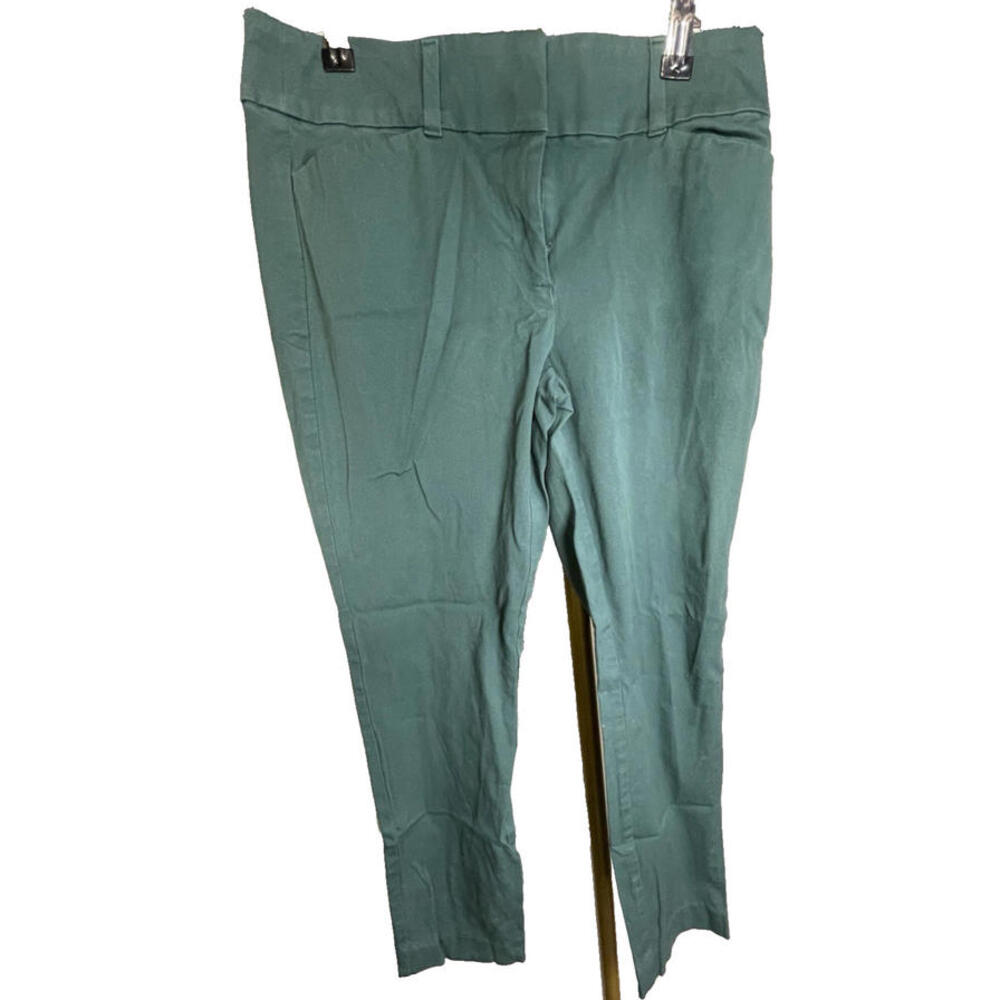 LOFT Outlet Women’s Green Curvy Skinny Ankle Flat Front Stretch Pants Size 4